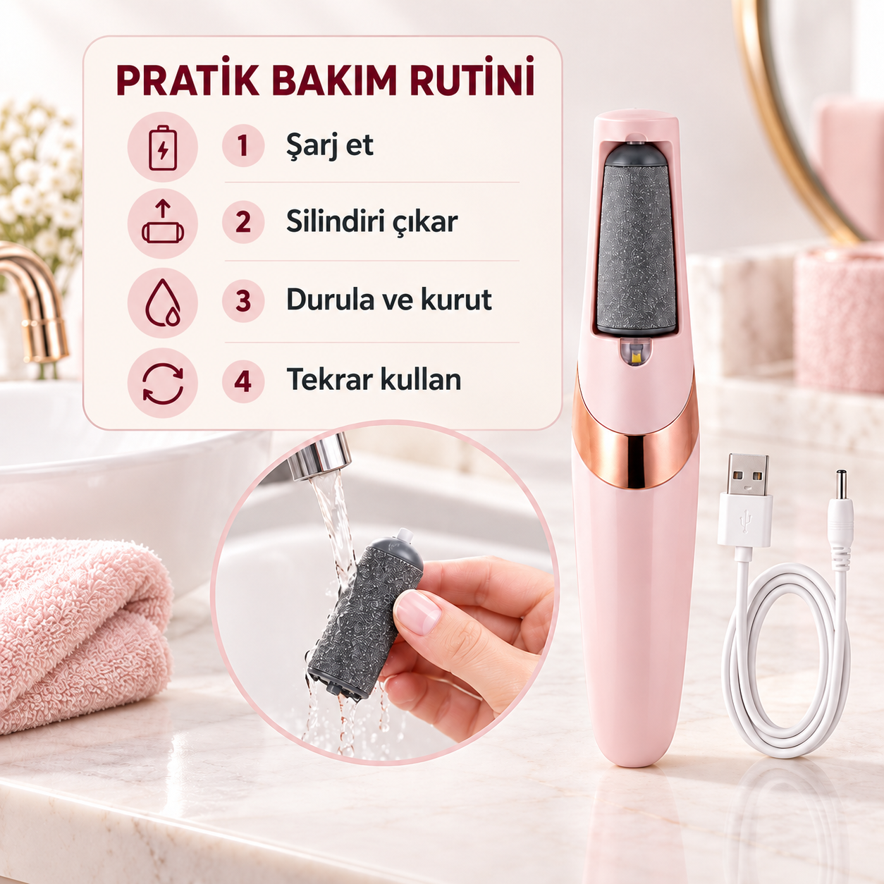 Şarj et, temizle, tekrar kullan